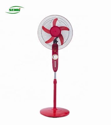 Copper Motor 16 Inch Solar Stand Fan 12v Red Color For Outdoor / Indoor